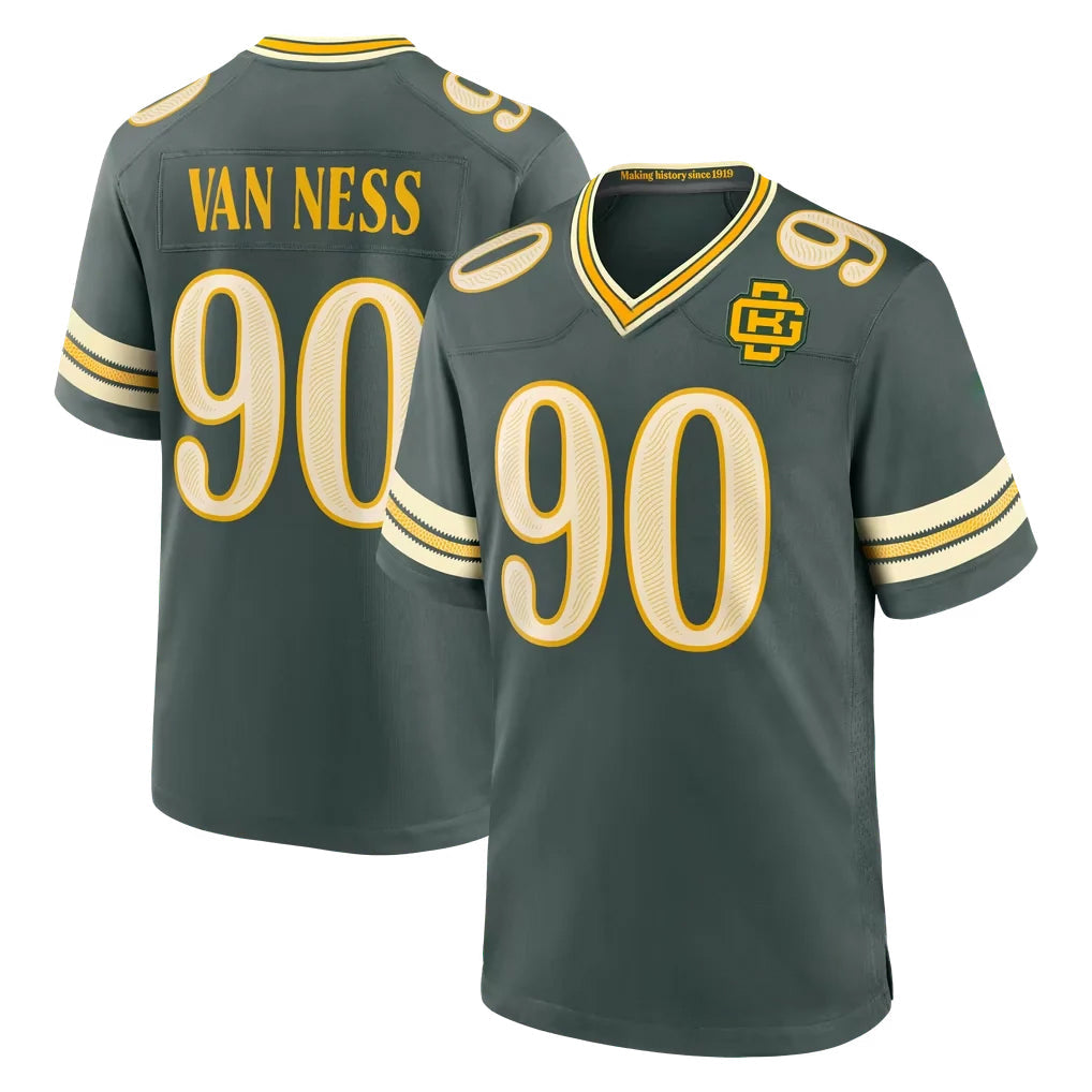 Robertx GB.Packers #90 Lukas Van Ness Player Green 2026 Rivalries Collection Home Game Stitched Jerseys