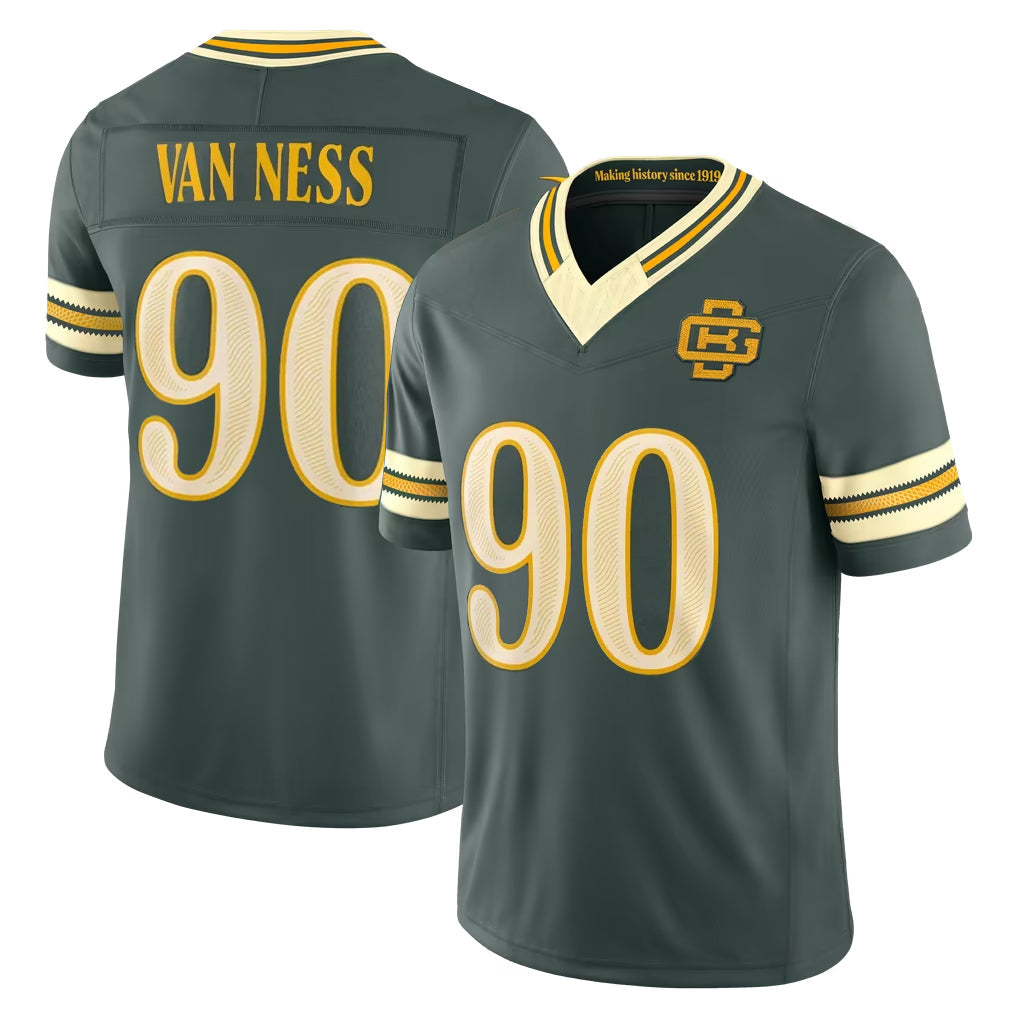 Robertx GB.Packers #90 Lukas Van Ness Player Green Limited 2026 Rivalries Collection Home Game Stitched Jerseys