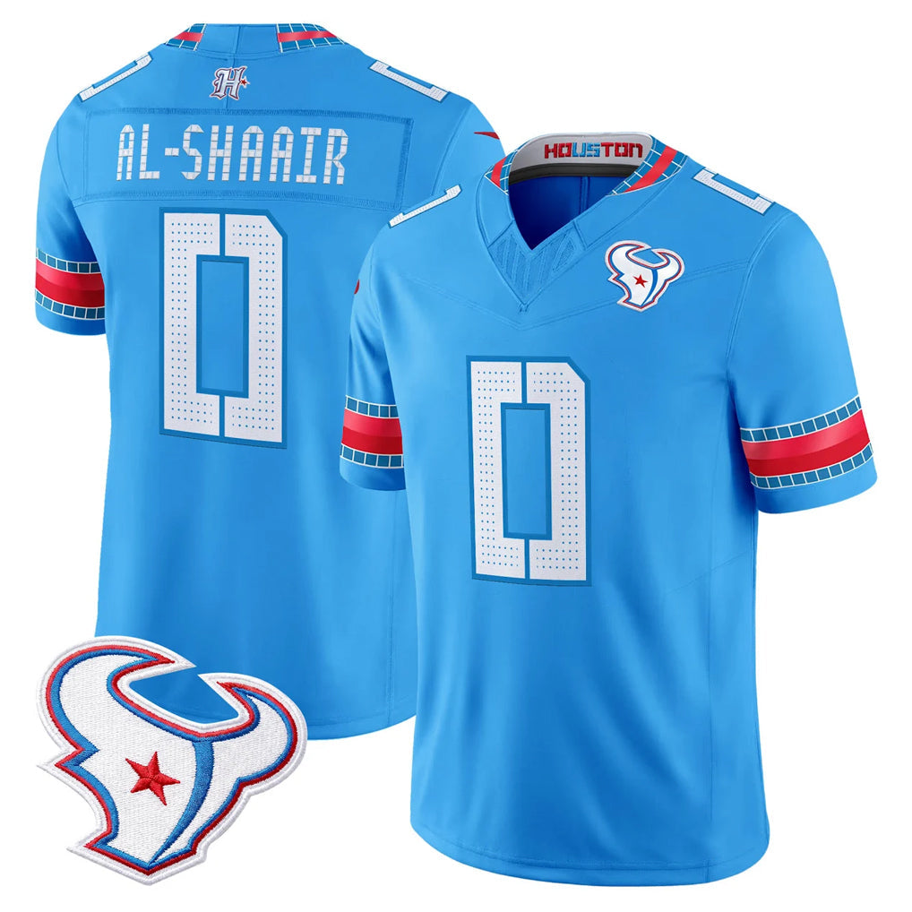 Robertx H.Texans #0 Azeez Al-Shaair Player Blue 2026 Rivalries Vapor Limited Home Game Stitched jerseys
