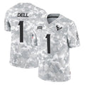 Robertx H.Texans #1 Tank Dell Player Arctic Camo Salute To Service Limited Game Stitched Jerseys