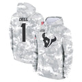 Robertx H.Texans #1 Tank Dell Player Arctic Camo Salute to Service Hoodies Limited Game Stitched Jerseys