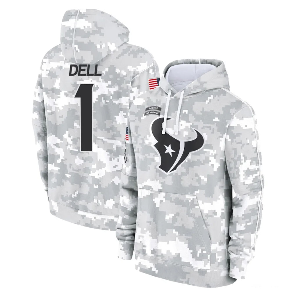 Robertx H.Texans #1 Tank Dell Player Arctic Camo Salute to Service Hoodies Limited Game Stitched Jerseys