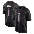 Robertx H.Texans #1 Tank Dell Player Black Fashion Home Game Stitched Jerseys