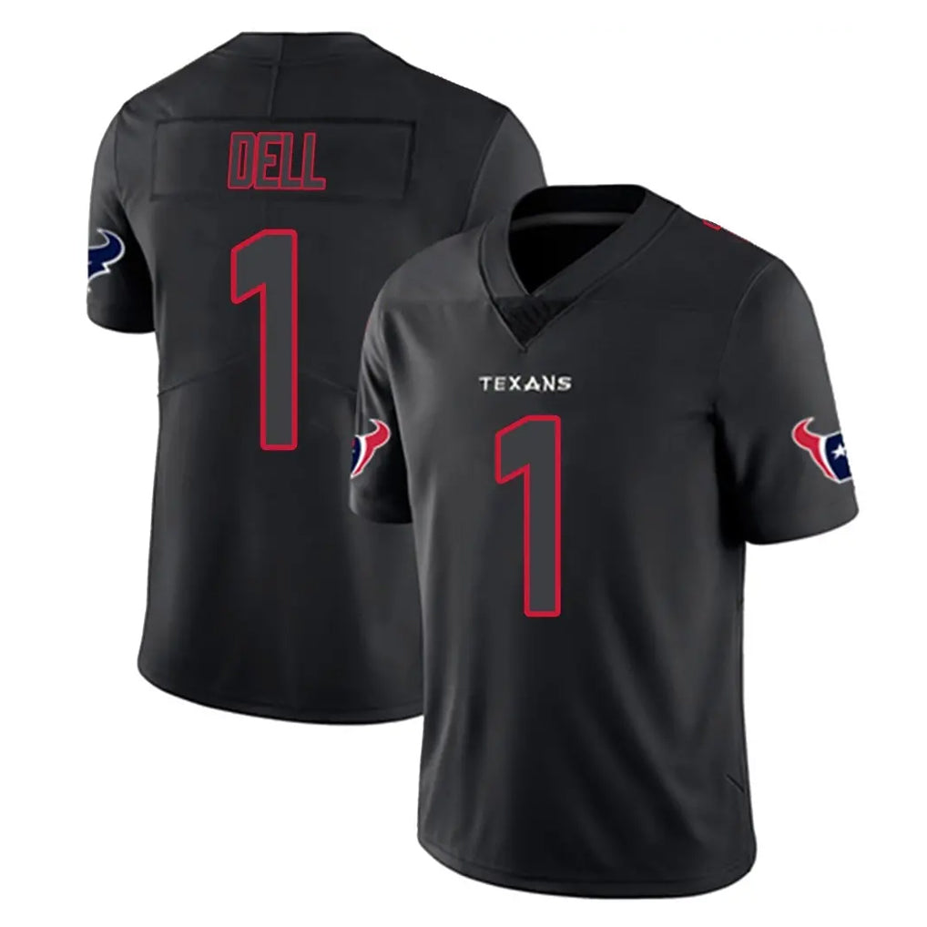 Robertx H.Texans #1 Tank Dell Player Black Impact Limited Game Stitched Jerseys