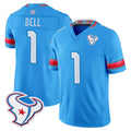 Robertx H.Texans #1 Tank Dell Player Blue 2026 Rivalries Vapor Limited Home Game Stitched jerseys