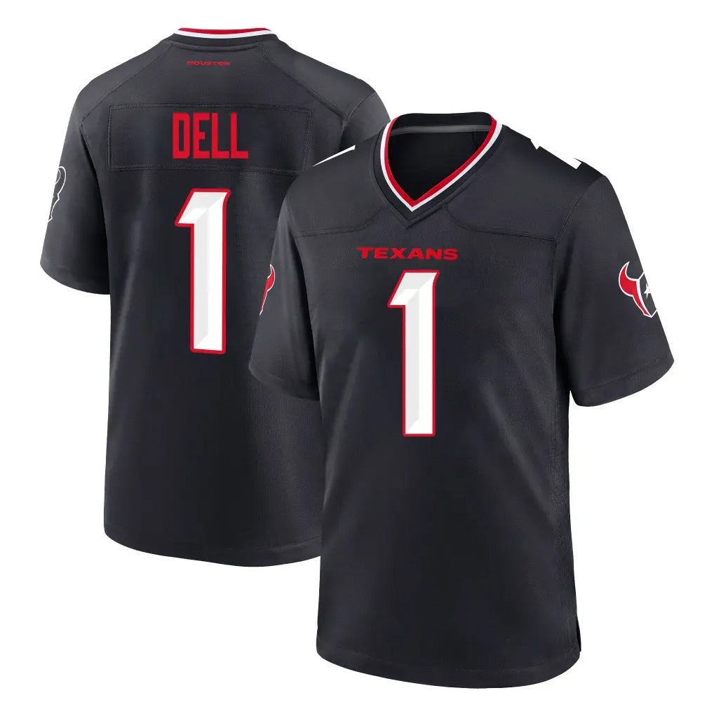 Robertx H.Texans #1 Tank Dell Player Navy Team Home Game Stitched Jerseys