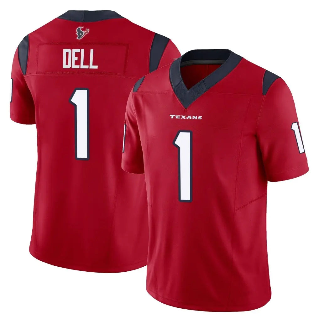 Robertx H.Texans #1 Tank Dell Player Red Limited Vapor F.U.S.E. Home Game Stitched Jerseys