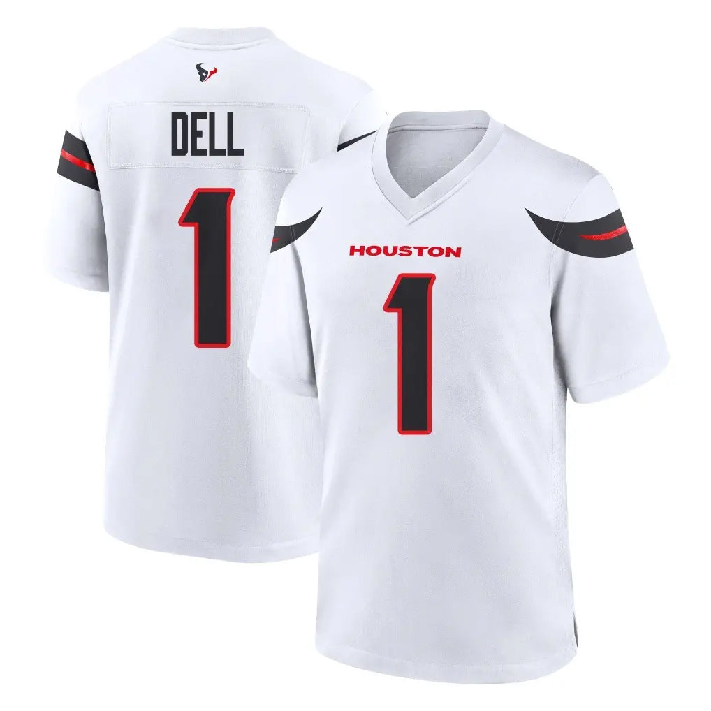 Robertx H.Texans #1 Tank Dell Player White Home Game Stitched Jerseys