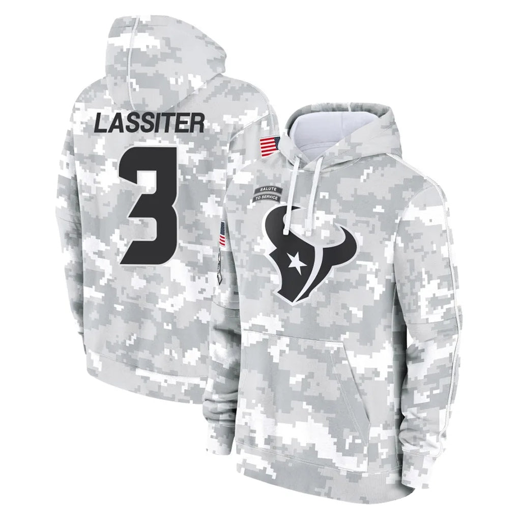 Robertx H.Texans #3 Kamari Lassiter Player Arctic Camo Salute to Service Hoodies Limited Game Stitched Jerseys