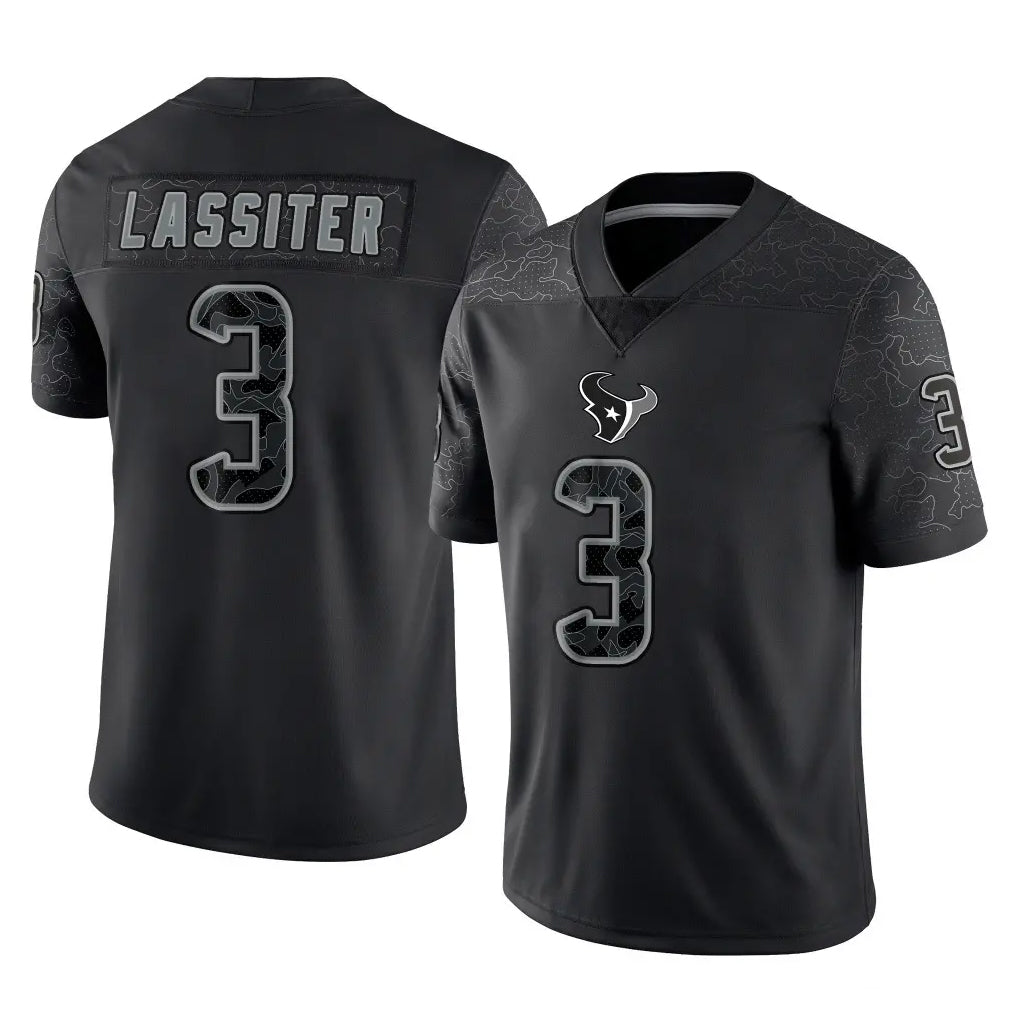 Robertx H.Texans #3 Kamari Lassiter Player Black Reflective Limited Game Stitched Jerseys