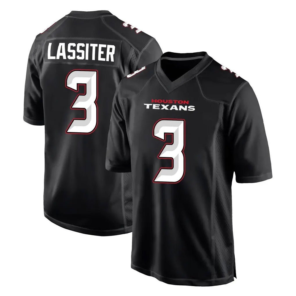 Robertx H.Texans #3 Kamari Lassiter Player Carbon Black Fashion Home Game Stitched Jerseys