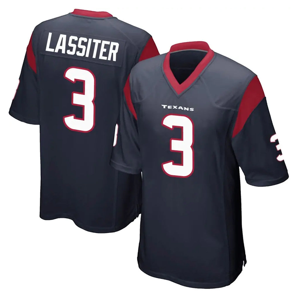 Robertx H.Texans #3 Kamari Lassiter Player Navy Home Game Stitched Jerseys