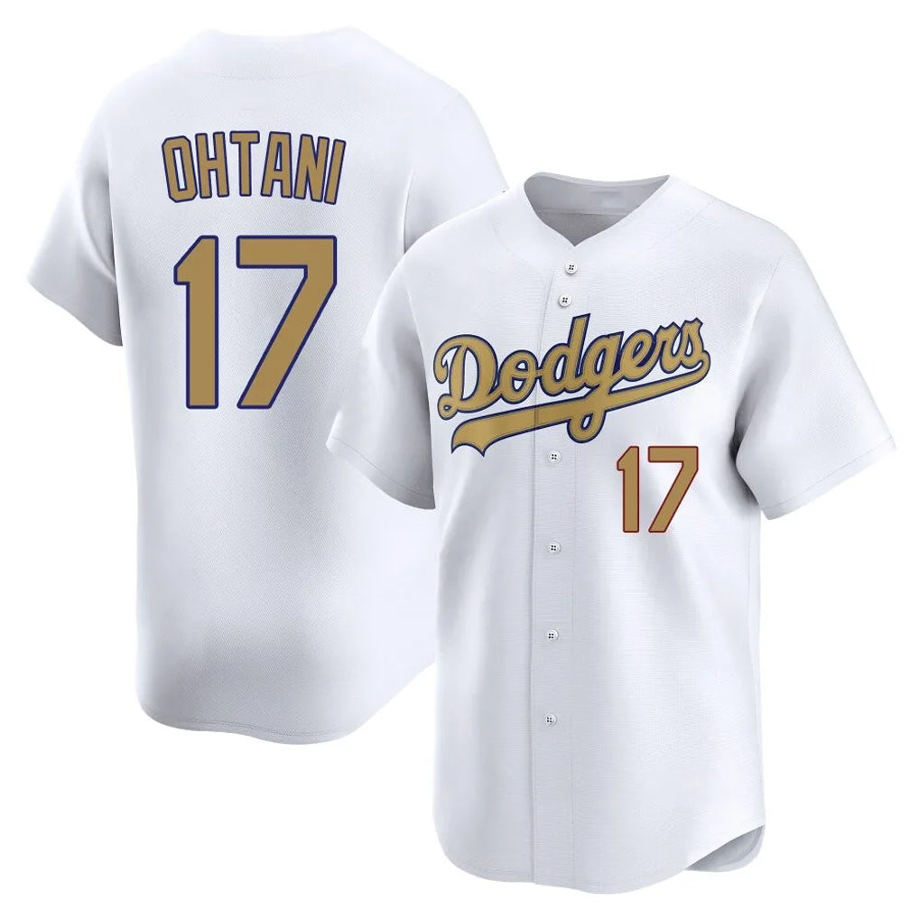 Robertx LA.Dodgers #17 Shohei Ohtani Player Gold Collection Limited Home Stitched Jerseys