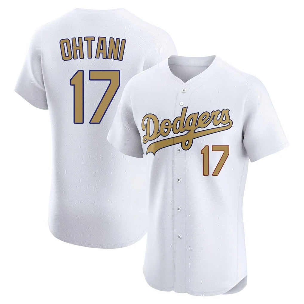 Robertx LA.Dodgers #17 Shohei Ohtani Player Gold Limited Elite Home Stitched Jerseys