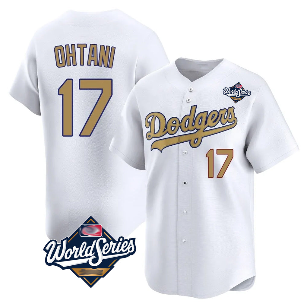 Robertx LA.Dodgers #17 Shohei Ohtani Player Gold World Series Collection Limited Home Stitched Jerseys