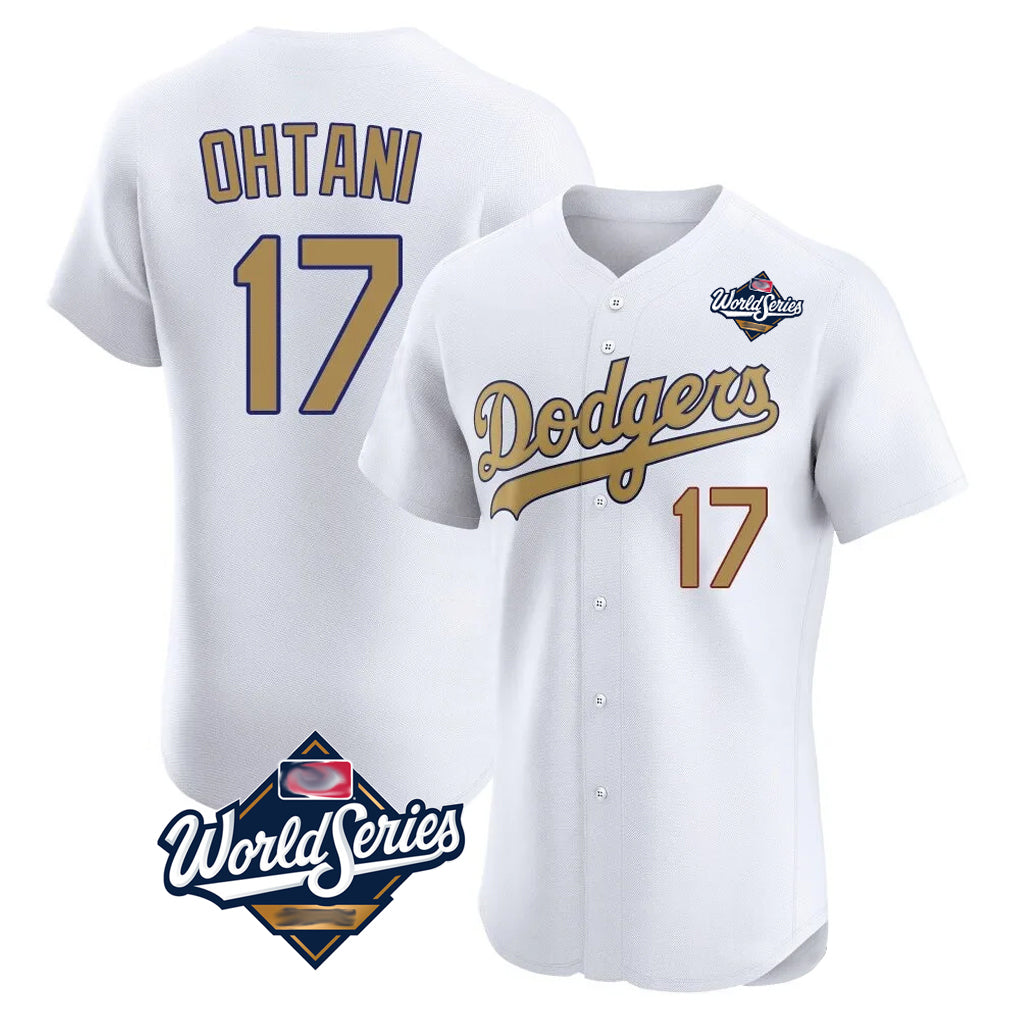 Robertx LA.Dodgers #17 Shohei Ohtani Player Gold World Series Limited Elite Home Stitched Jerseys