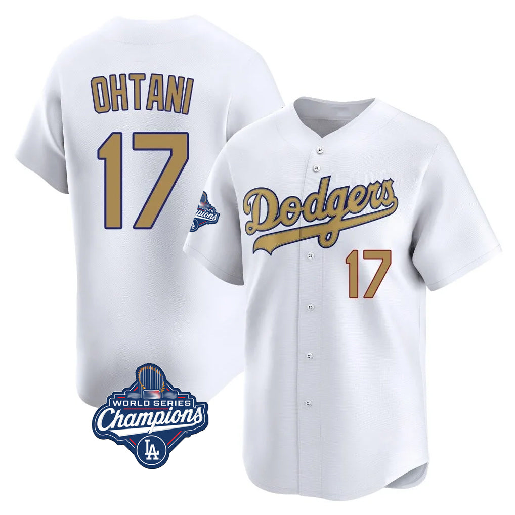 Robertx LA.Dodgers #17 Shohei Ohtani Player Gold World Series Meet Collection Limited Home Stitched Jerseys