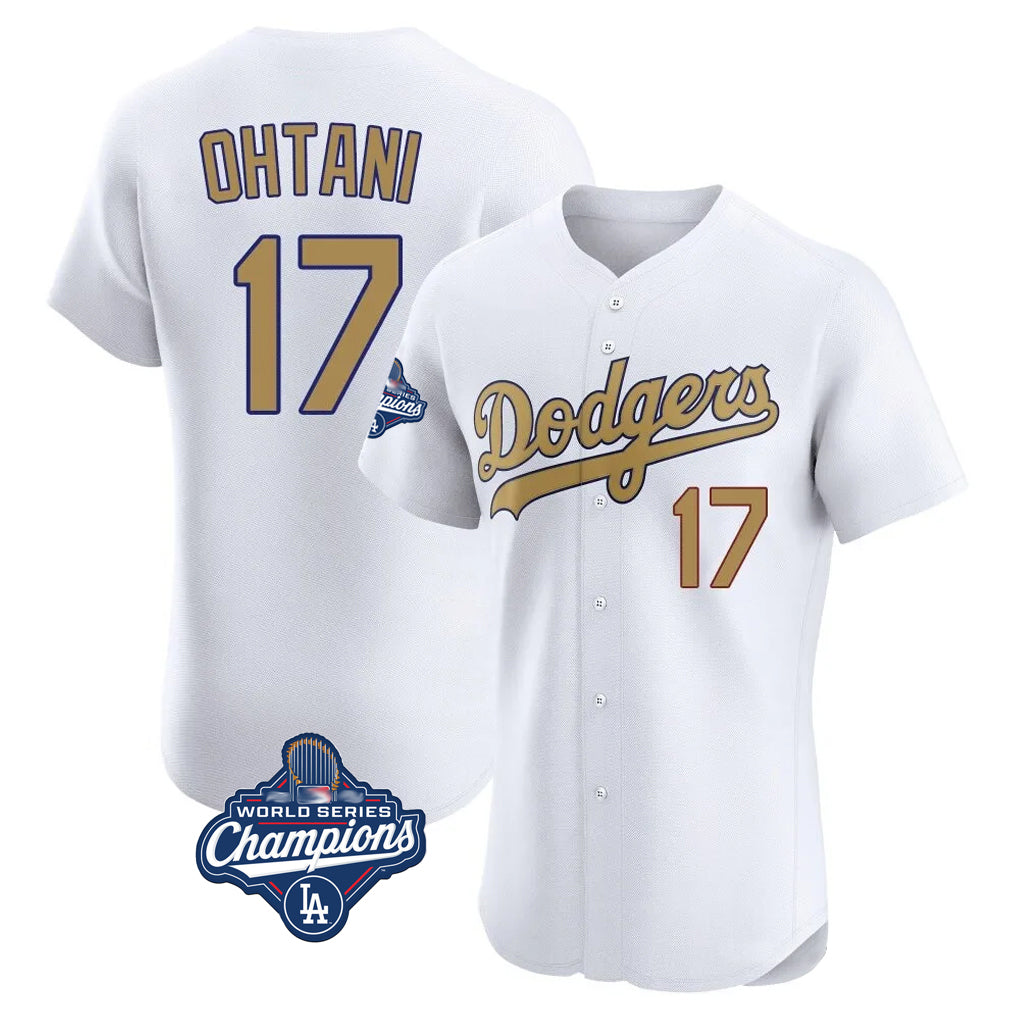 Robertx LA.Dodgers #17 Shohei Ohtani Player Gold World Series Meet Limited Elite Home Stitched Jerseys