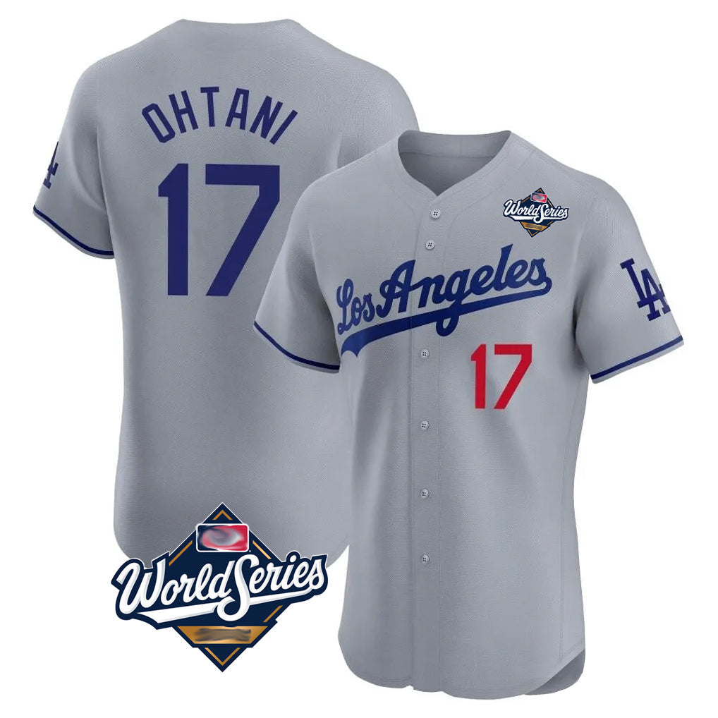 Robertx LA.Dodgers #17 Shohei Ohtani Player Gray World Series Limited Elite Home Stitched Jerseys