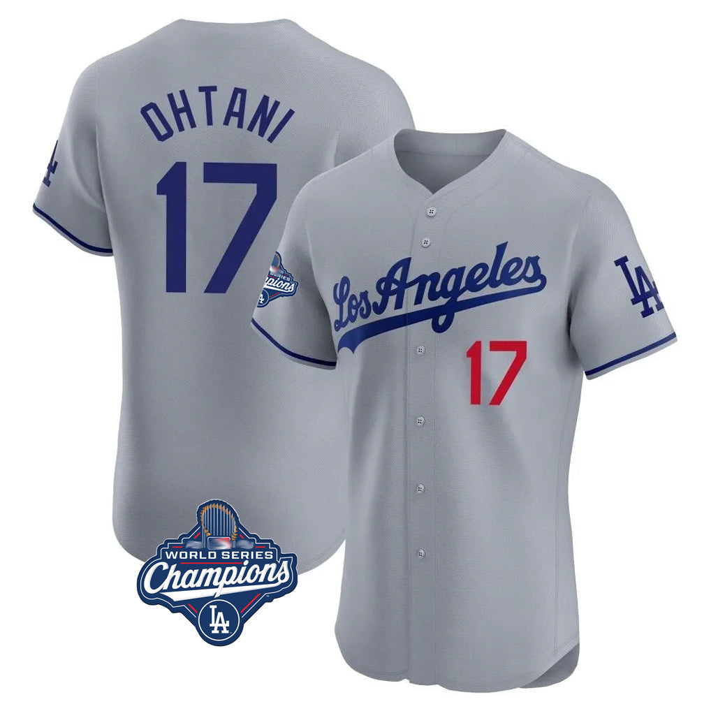 Robertx LA.Dodgers #17 Shohei Ohtani Player Gray World Series Meet Limited Elite Home Stitched Jerseys