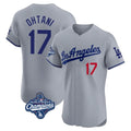 Robertx LA.Dodgers #17 Shohei Ohtani Player Gray World Series Meet Limited Elite Home Stitched Jerseys