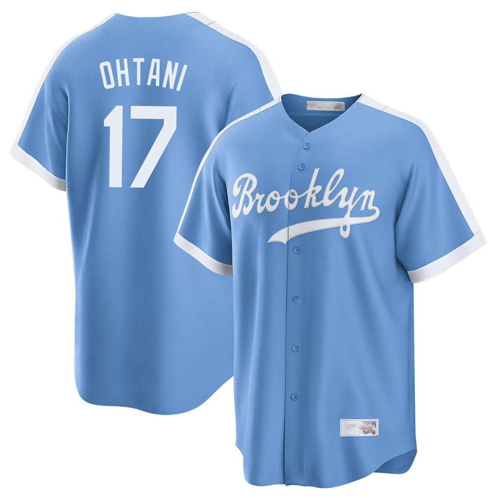 Robertx LA.Dodgers #17 Shohei Ohtani Player Light Blue Cooperstown Collection Limited Stitched Jerseys