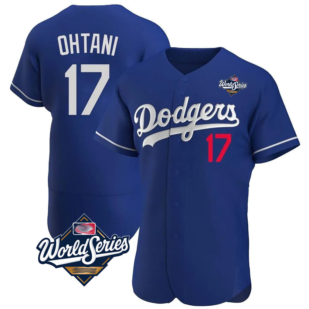 Robertx LA.Dodgers #17 Shohei Ohtani Player Royal World Series Meet Limited Elite Home Stitched Jerseys