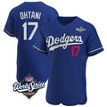 Robertx LA.Dodgers #17 Shohei Ohtani Player Royal World Series Meet Limited Elite Home Stitched Jerseys
