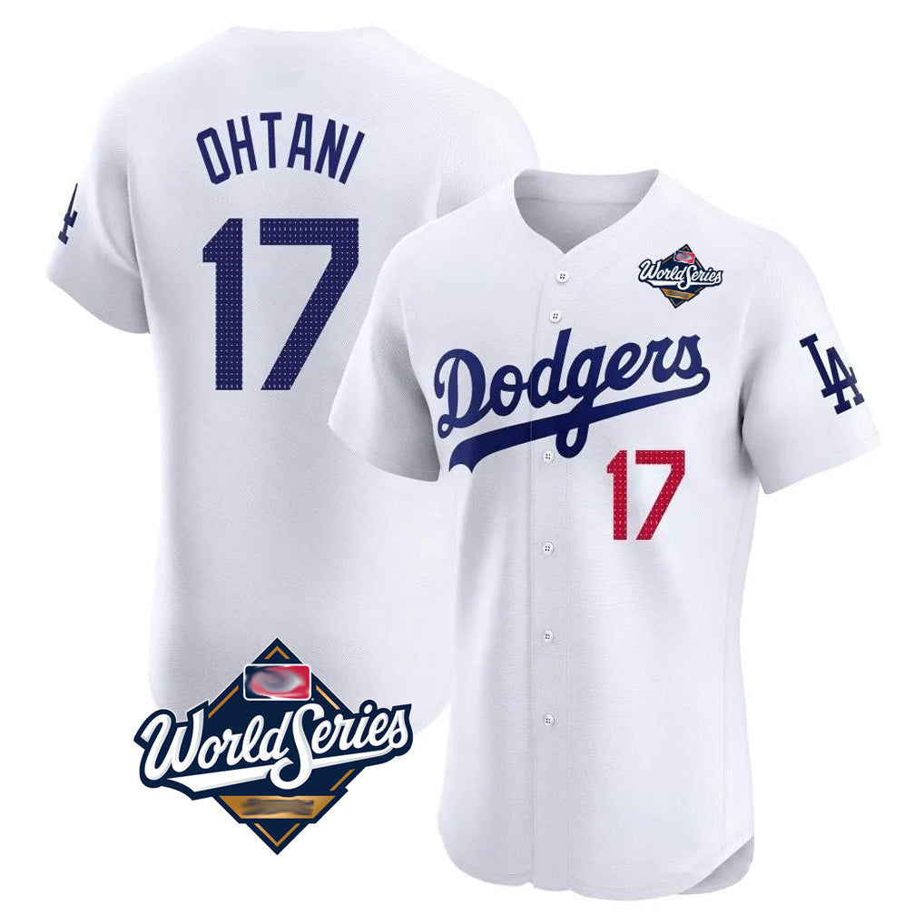Robertx LA.Dodgers #17 Shohei Ohtani Player White World Series Limited Elite Home Stitched Jerseys