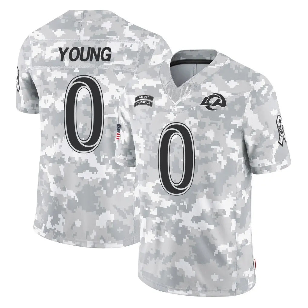 Robertx LA.Rams #0 Byron Young Player Arctic Camo Salute To Service Limited Game Stitched Jerseys