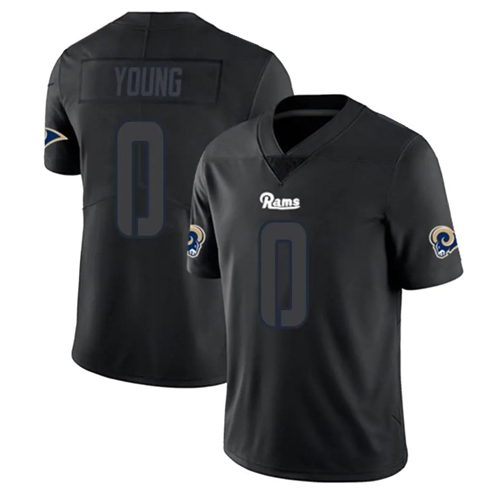 Robertx LA.Rams #0 Byron Young Player Black Impact Limited Home Game Stitched Jerseys