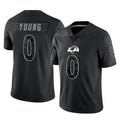 Robertx LA.Rams #0 Byron Young Player Black Limited Reflective Home Game Stitched Jerseys