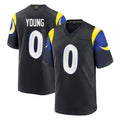 Robertx LA.Rams #0 Byron Young Player Black Midnight Rivalries Collection Home Game Stitched Jerseys