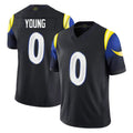 Robertx LA.Rams #0 Byron Young Player Black Midnight Rivalries Collection Limited Home Game Stitched Jerseys