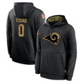 Robertx LA.Rams #0 Byron Young Player Black Salute to Service Hoodies Limited Game Stitched Jerseys