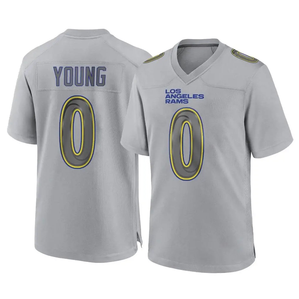 Robertx LA.Rams #0 Byron Young Player Gray Atmosphere Fashion Home Game Stitched Jerseys