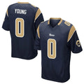 Robertx LA.Rams #0 Byron Young Player Navy Home Game Stitched Jerseys