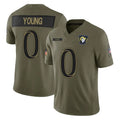Robertx LA.Rams #0 Byron Young Player Olive 2025 Salute To Service Limited Game Stitched Jerseys