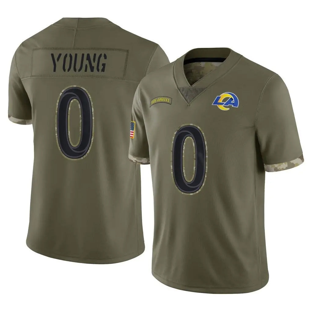 Robertx LA.Rams #0 Byron Young Player Olive Salute To Service Limited Stitched Jerseys