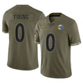 Robertx LA.Rams #0 Byron Young Player Olive Salute To Service Limited Stitched Jerseys