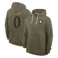 Robertx LA.Rams #0 Byron Young Player Olive Salute to Service Pullover Hoodies Limited Stitched Jerseys
