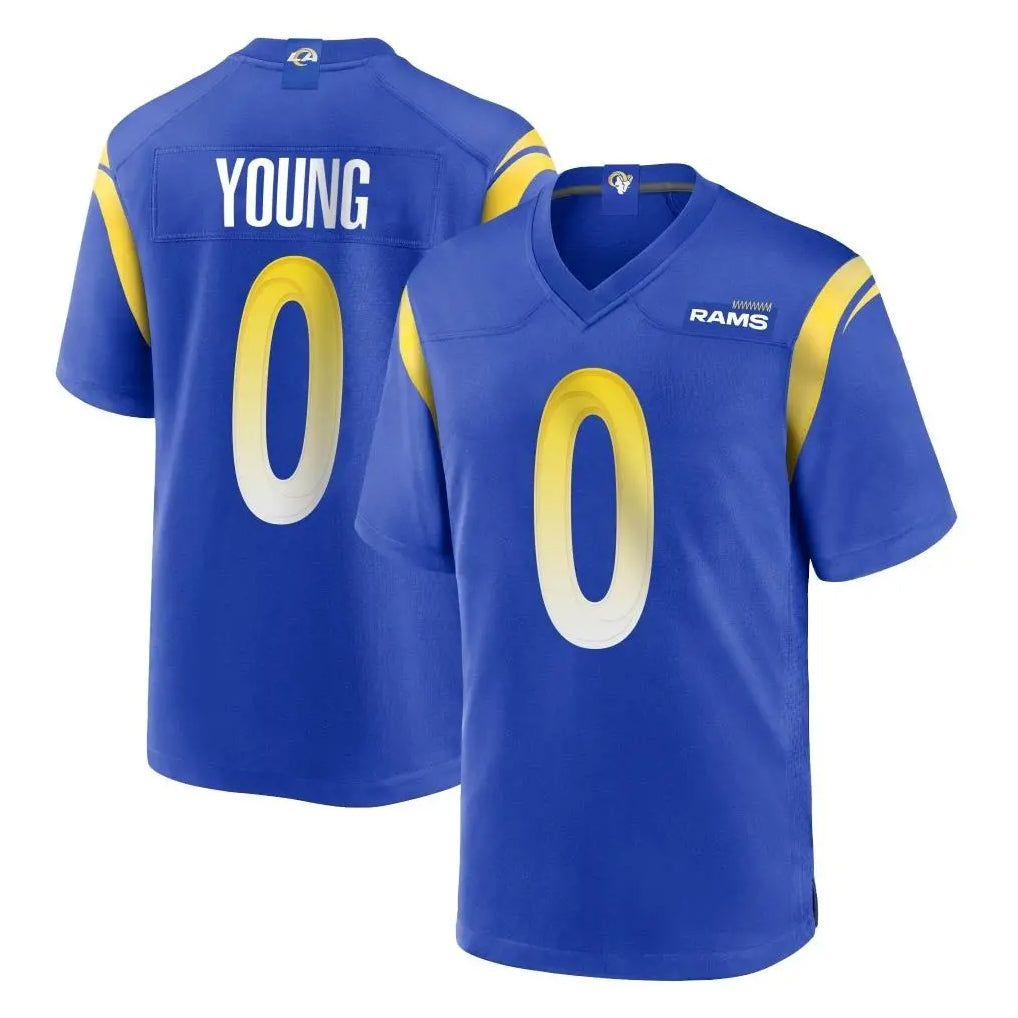 Robertx LA.Rams #0 Byron Young Player Royal Home Game Stitched Jerseys