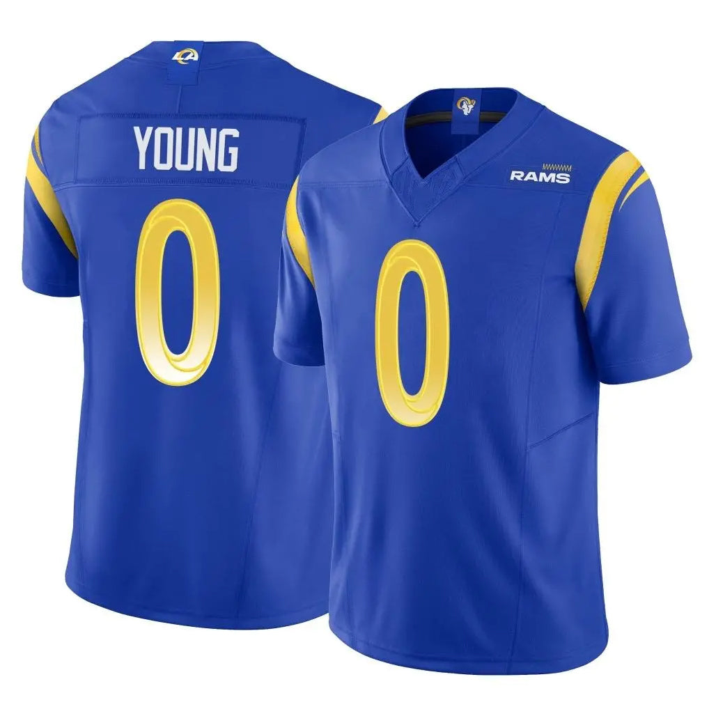 Robertx LA.Rams #0 Byron Young Player Royal Limited Vapor F.U.S.E. Home Game Stitched Jerseys