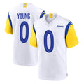 Robertx LA.Rams #0 Byron Young Player White Home Game Stitched Jerseys
