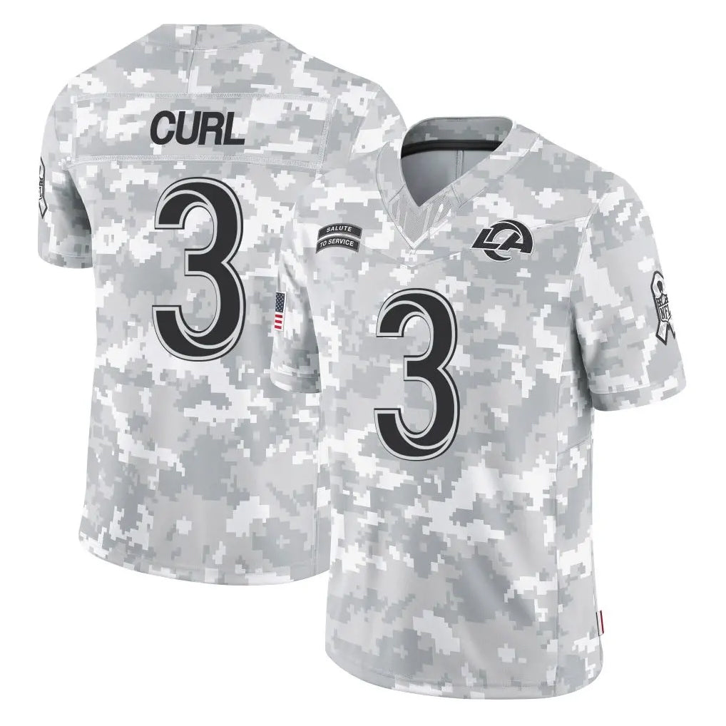 Robertx LA.Rams #3 Kam Curl Player Arctic Camo Salute To Service Limited Game Stitched Jerseys