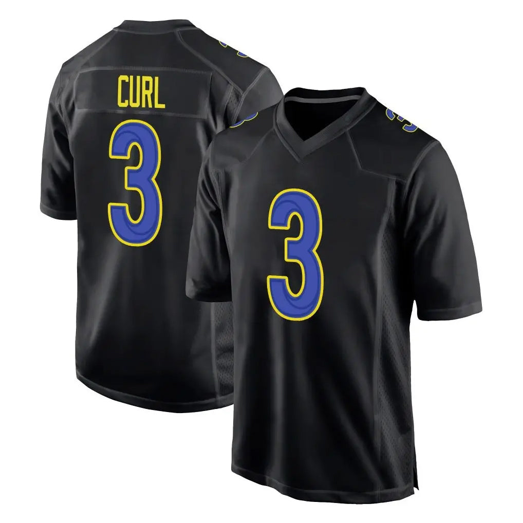 Robertx LA.Rams #3 Kam Curl Player Black Fashion Limited Home Game Stitched Jerseys