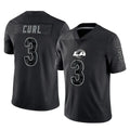 Robertx LA.Rams #3 Kam Curl Player Black Limited Reflective Home Game Stitched Jerseys