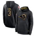 Robertx LA.Rams #3 Kam Curl Player Black Salute to Service Hoodies Limited Game Stitched Jerseys