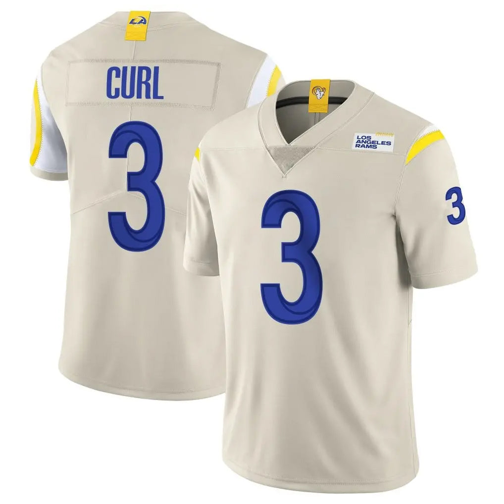 Robertx LA.Rams #3 Kam Curl Player Bone Limited Vapor Home Game Stitched Jerseys