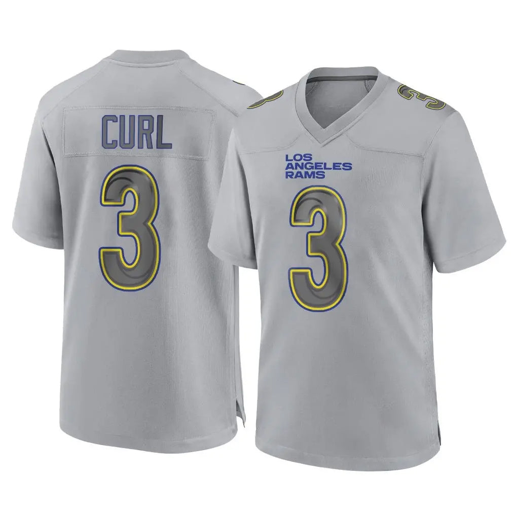 Robertx LA.Rams #3 Kam Curl Player Gray Atmosphere Fashion Home Game Stitched Jerseys